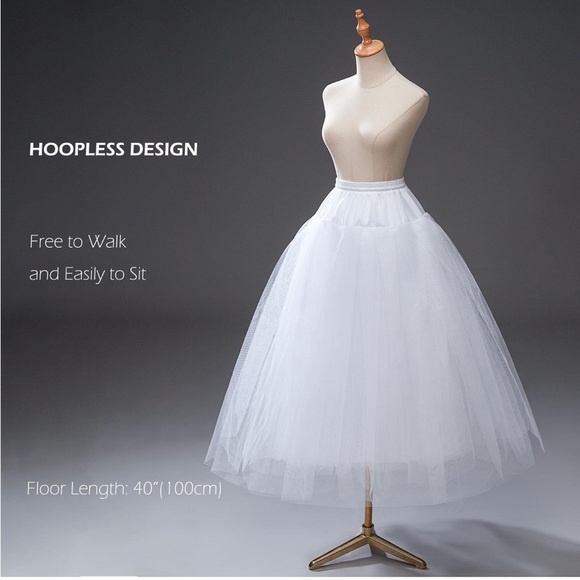 Hoopless Petticoat Underskirt White for Wedding Dress - Picture 3 of 8